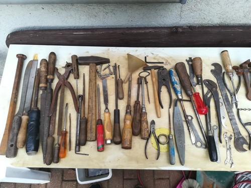 Vintage werkzeug hammer - vintage, zangen